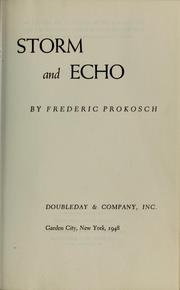 Cover of: Storm and echo.
