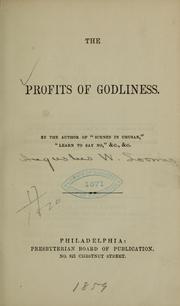 Cover of: The profits of godliness