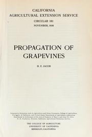 Cover of: Propagation of grapevines