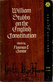 Cover of: William Stubbs on the English Constitution.