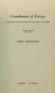 Cover of: Grandmama of Europe by Theo Aronson