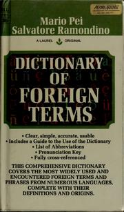 Cover of: Dictionary of foreign terms