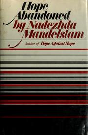 Cover of: Hope against hope by Nadezhda Mandel'shtam