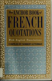 Cover of: The Anchor book of French quotations: with English translations