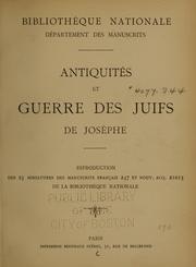 Cover of: Antiquités et Guerre des Juifs de Josèphe