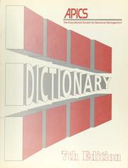 Cover of: APICS dictionary. by Cox, James F.