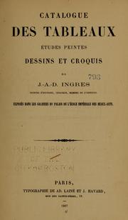 Cover of: Catalogue des tableaux, études peintes, dessins et croquis