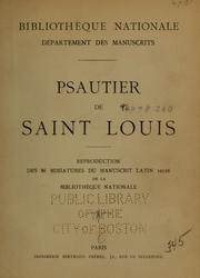 Cover of: Psautier de saint Louis