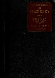 Cover of: Handbook of chemistry and physics: a ready-reference book of chemical and physical data.