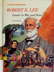 Cover of: Robert E. Lee: leader in war and peace