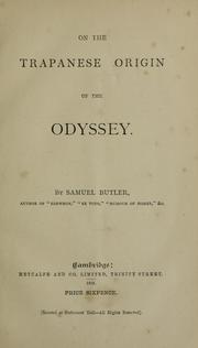 Cover of: On the Trapanese origin of the Odyssey