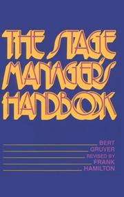 Cover of: Stage Manager's Handbook by Bert Gruver