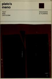 Cover of: Meno; text and criticism. by Πλάτων