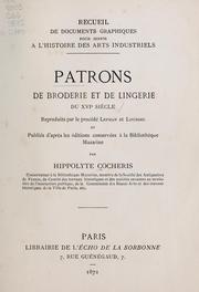 Cover of: Patrons de broderie et de lingerie du XVIe siècle