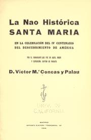 Cover of: La nao histórica Santa María en la celebración del IV centenario del descubrimiento de América
