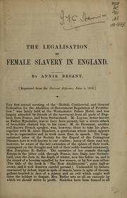 Cover of: The legalisation of female slavery in England