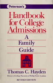 Cover of: Handbook for college admissions: a family guide