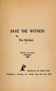 Cover of: Save the witness