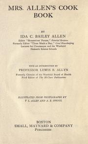 Cover of: Mrs. Allen's cook book