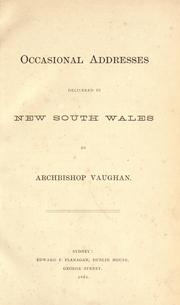 Cover of: Occasional addresses delivered in New South Wales.