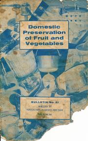 Cover of: Domestic preservation of fruit and vegetables
