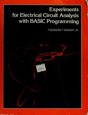 Cover of: Experiments for electrical circuit analysis with BASIC programming