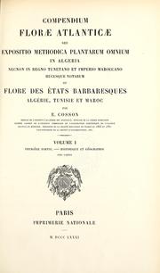 Cover of: Compendium florae atlanticae by E. Cosson