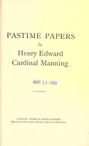 Cover of: Pastime papers
