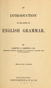 Cover of: An introduction to the study of English grammar.