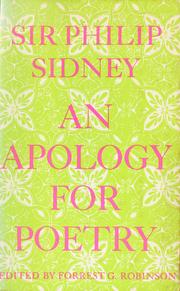 Cover of: An apology for poetry.