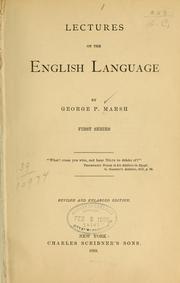 Cover of: Lectures on the English language