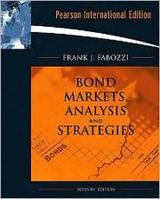 Bond Markets, Analysis, and Strategies by Frank J. Fabozzi