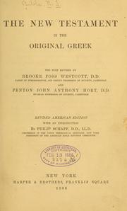 Cover of: The New Testament in the original Greek by 