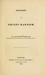 Cover of: Lectures on infant baptism.