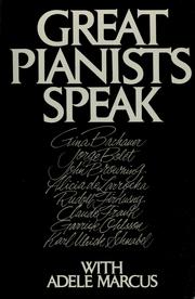 Cover of: Great Pianists Speak