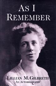 Cover of: As I remember by Lillian Moller Gilbreth