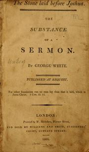 Cover of: The stone laid before Joshua by George Savage White