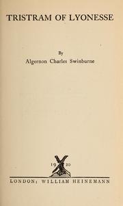 Tristram of Lyonesse by Algernon Charles Swinburne