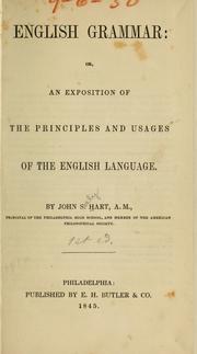 Cover of: English grammar: or, An exposition of the principles and usage of the English language.