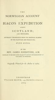 Cover of: The Norwegian account of Haco's expedition against Scotland, a.d. MCCLXIII: literally translated from the original Islandic of Flateyan and Frisian Mss.