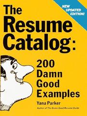 Cover of: Resume Catalog by Yana Parker