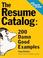 Cover of: Resume Catalog