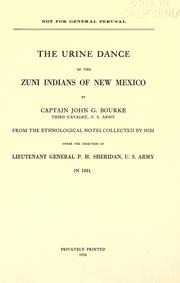 Cover of: The urine dance of the Zuni Indians of New Mexico