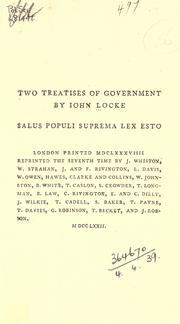 Cover of: Two treatises of government. by John Locke