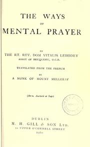 Cover of: The ways of mental prayer by Vital Lehodey