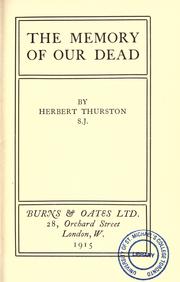Cover of: The memory of our dead