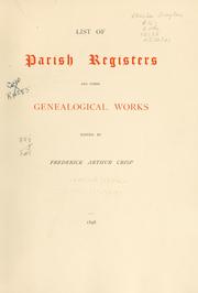 Cover of: List of parish registers and other genealogical works