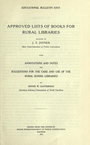 Cover of: Approved lists of books for rural libraries