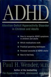 Cover of: ADHD by Paul H. Wender