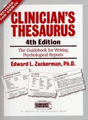 The Clinician's Thesaurus by Edward L. Zuckerman